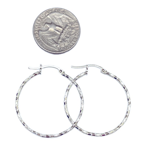 925 STERLING SILVER HOOP EARRINGS - Picture 2 of 3